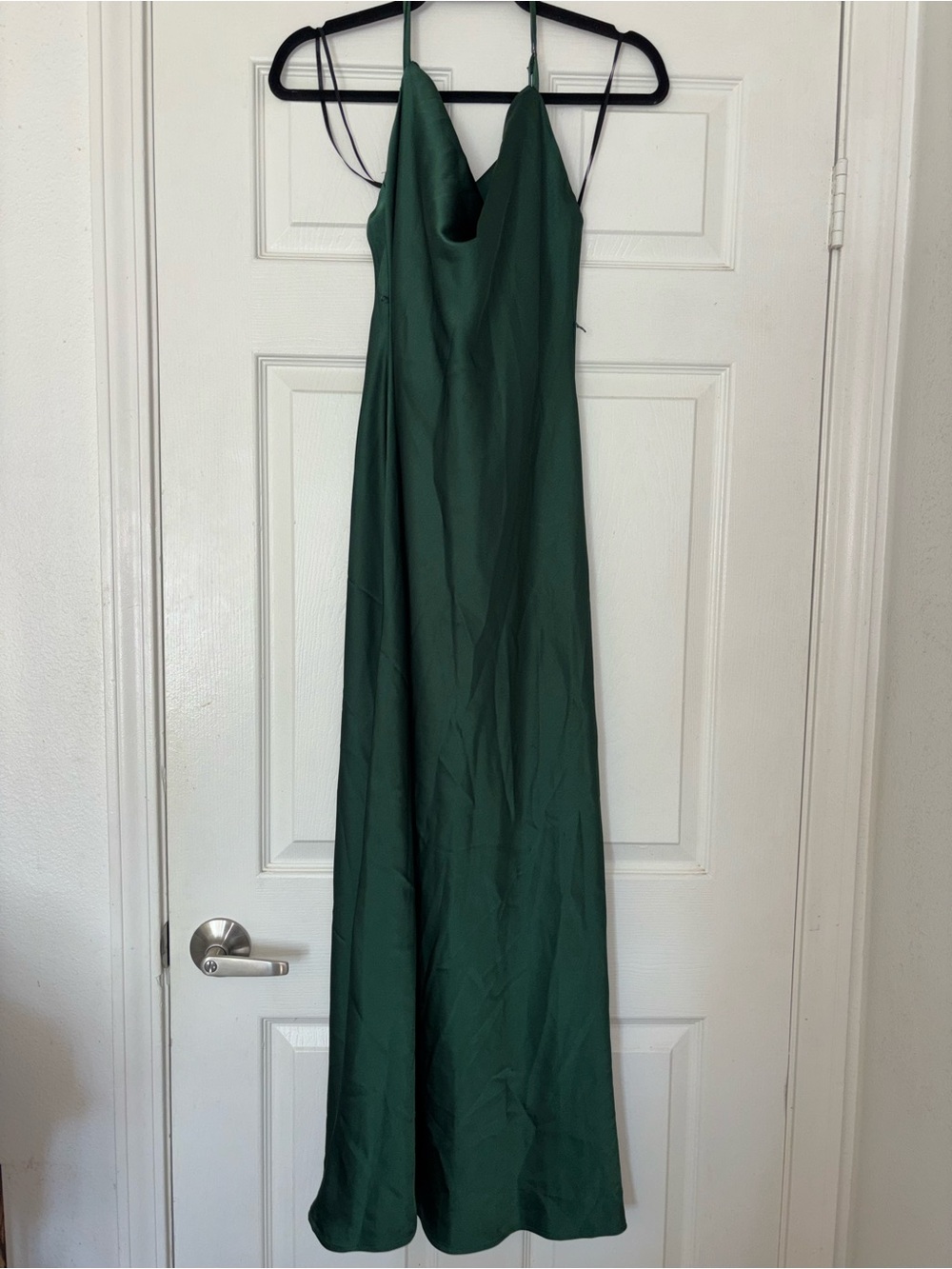 mahina Emerald Green Cowl Neck Slip Maxi Dress